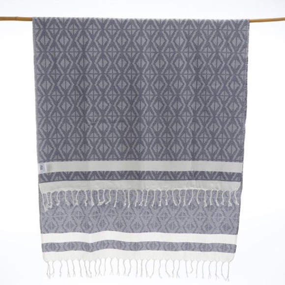 Navy Blue Turkish Towel Soft Wrap Beach Towel Picnic Blanket Runner NWT - Picture 4 of 5